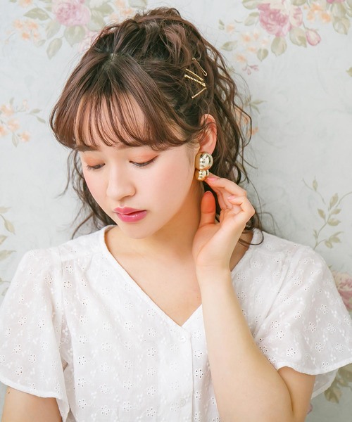 Newlyme（ニューリーミー）の「アクセントパールピアス（ピアス（両耳用）・レディース・ホワイト/シルバー/ゴールド・FREE）」の7枚目の写真