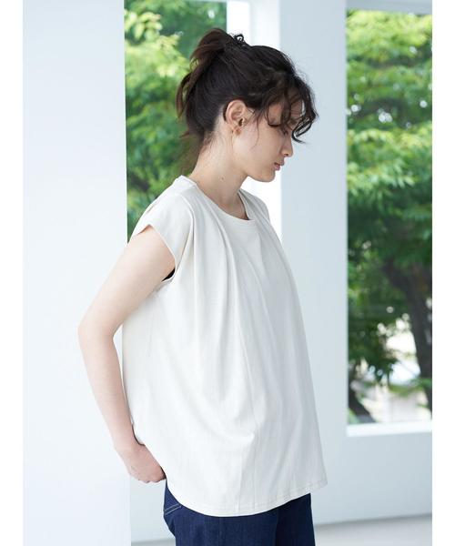 AMERICAN HOLIC（アメリカンホリック）の「ショルダータックノースリーブカットプルオーバー　＊〇（Tシャツ/カットソー・レディース・ブラック/カーキ/アイボリー・M/L）」の6枚目の写真