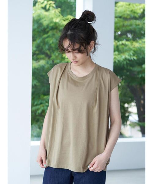 AMERICAN HOLIC（アメリカンホリック）の「ショルダータックノースリーブカットプルオーバー　＊〇（Tシャツ/カットソー・レディース・ブラック/カーキ/アイボリー・M/L）」の9枚目の写真