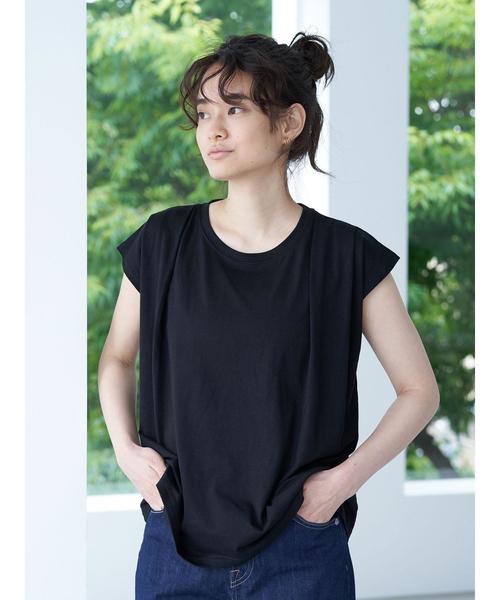 AMERICAN HOLIC（アメリカンホリック）の「ショルダータックノースリーブカットプルオーバー　＊〇（Tシャツ/カットソー・レディース・ブラック/カーキ/アイボリー・M/L）」の10枚目の写真