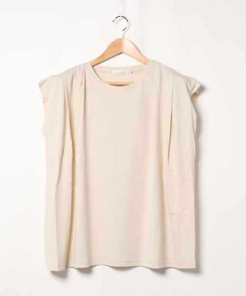 AMERICAN HOLIC（アメリカンホリック）の「ショルダータックノースリーブカットプルオーバー　＊〇（Tシャツ/カットソー・レディース・ブラック/カーキ/アイボリー・M/L）」の4枚目の写真