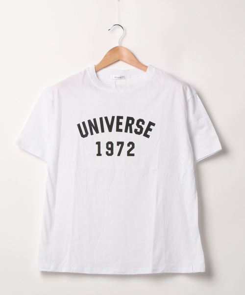 ap retro(アプレトロ)の「UNIVERSEロゴTEE【ZOZO限定アイテム】(Tシャツ/カットソー・レディース・オフホワイト/ブラック・FREE)」の4枚目の写真