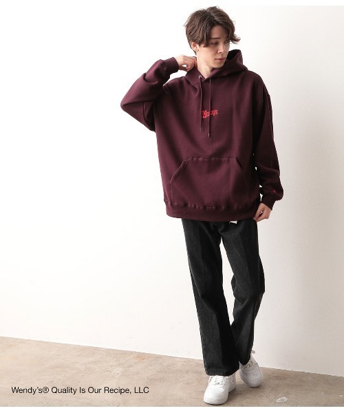 JUNRED（ジュンレッド）の「【WENDY'S×JUNRed別注】ロゴパーカー（パーカー・メンズ・ベージュ/オフホワイト/ワイン・M/L）」の9枚目の写真