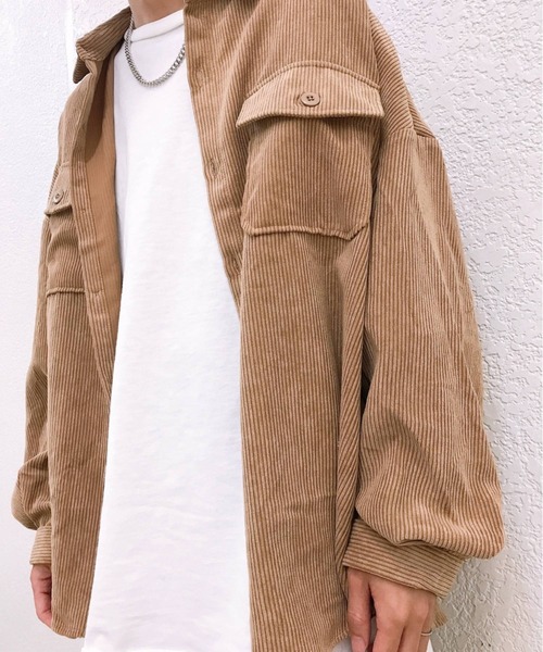 WEGO（ウィゴー）の「WEGO/【セットアップ対応商品】コーデュロイCPOシャツ（シャツ/ブラウス・メンズ・ブラック/ベージュ/パープル/ブラウン/ブルー/アイボリー/カーキ/パープル系その他・SMALL/MEDIUM/LARGE）」の10枚目の写真