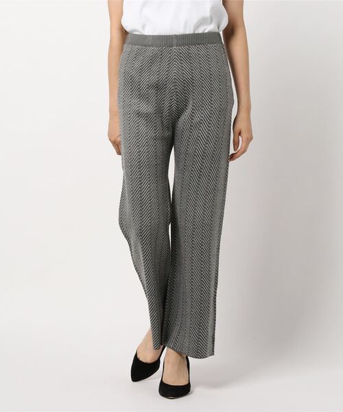 KOBE LETTUCE（コウベレタス）の「ジャガードニットワイドパンツ（その他パンツ・レディース・グレー/グリーン/ブラック・FREE）」の3枚目の写真