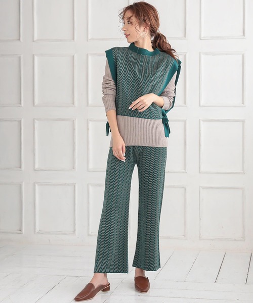 KOBE LETTUCE（コウベレタス）の「ジャガードニットワイドパンツ（その他パンツ・レディース・グレー/グリーン/ブラック・FREE）」の13枚目の写真