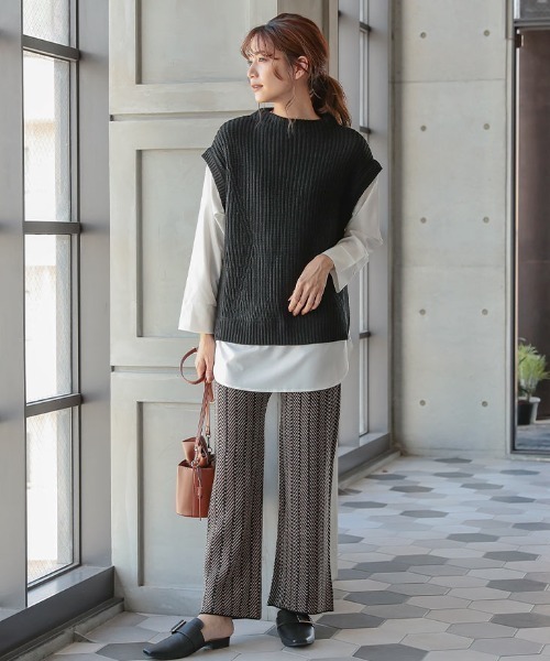 KOBE LETTUCE（コウベレタス）の「ジャガードニットワイドパンツ（その他パンツ・レディース・グレー/グリーン/ブラック・FREE）」の10枚目の写真
