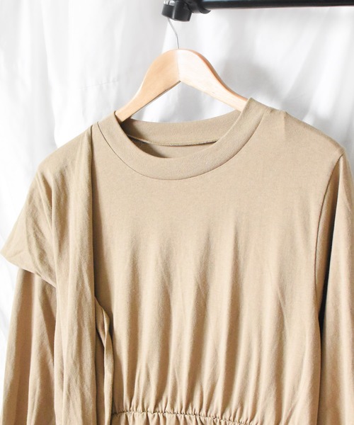 SUPERTHANKS(スーパーサンクス)の「/SUPERTHANKS/STOLE PULLOVER ONE PIECE(ワンピース・レディース・ホワイト/ブラック/ベージュ・ONE SIZE)」の4枚目の写真