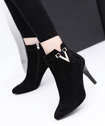 STYLEBLOCK（スタイルブロック）の「Vカットサイドファスナーピンヒールショートブーツ（ブーツ）」
