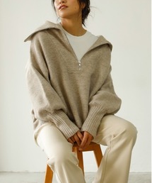 Auntie Rosa Holiday | 【Holiday】バルーンスリーブハーフZIPニット(ニット/セーター)