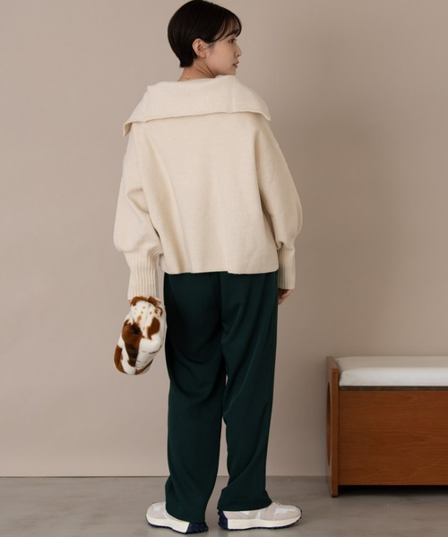 Auntie Rosa Holiday（アンティローザホリデー）の「バルーンスリーブハーフZIPニット（ニット/セーター・レディース・ブラック/ベージュ/ライトグリーン/ナチュラル・FREE）」の17枚目の写真