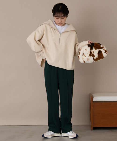 Auntie Rosa Holiday（アンティローザホリデー）の「バルーンスリーブハーフZIPニット（ニット/セーター・レディース・ブラック/ベージュ/ライトグリーン/ナチュラル・FREE）」の18枚目の写真