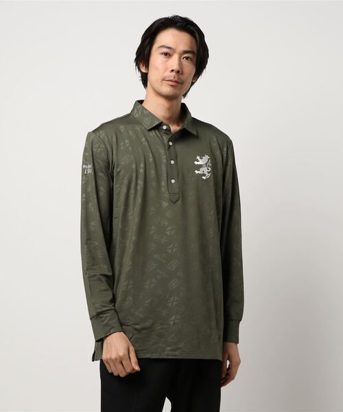 Admiral Golf（アドミラル　ゴルフ）の「[アドミラル ゴルフ] メンズ ロングスリーブ アイリッシュエンボス シャツ　 （シャツ/ブラウス・メンズ・ネイビー/チャコールグレー/ホワイト/ブラック/カーキ/バーガンディー・L/M/XL/LL）」の4枚目の写真
