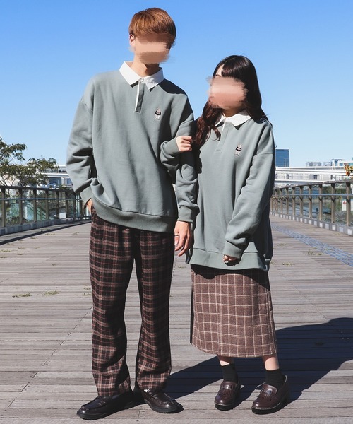 PairPair（ペアペア）の「クマ刺繍ラガースウェット(ユニセックス)（スウェット・メンズ・モカ/グレイッシュブルー・FREE）」の13枚目の写真