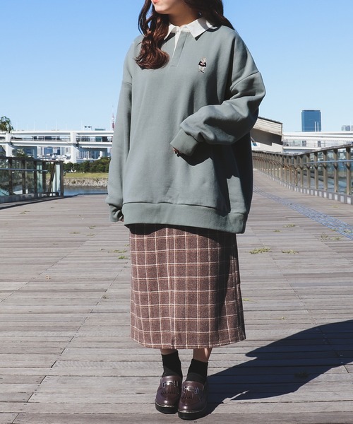 PairPair（ペアペア）の「クマ刺繍ラガースウェット(ユニセックス)（スウェット・メンズ・モカ/グレイッシュブルー・FREE）」の18枚目の写真