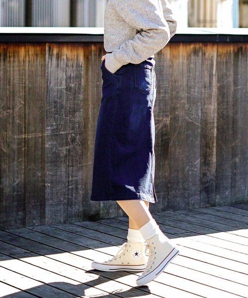 fort point(フォーポイント)の「【C-FORT POINT】あったかスカート デニム ウエストゴム仕様 ストレッチ素材(デニムスカート・レディース・ブルー系その他/ダークブルー・LARGE/SMALL)」の11枚目の写真
