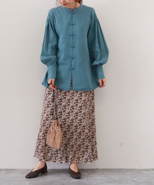 archives（アルシーヴ）の「チャイナ釦ブラウス（シャツ/ブラウス・レディース・グリーン/ラベンダー/オフホワイト/ブルー・MEDIUM）」の7枚目の写真