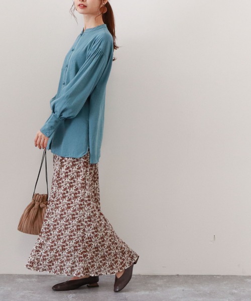 archives（アルシーヴ）の「チャイナ釦ブラウス（シャツ/ブラウス・レディース・グリーン/ラベンダー/オフホワイト/ブルー・MEDIUM）」の8枚目の写真