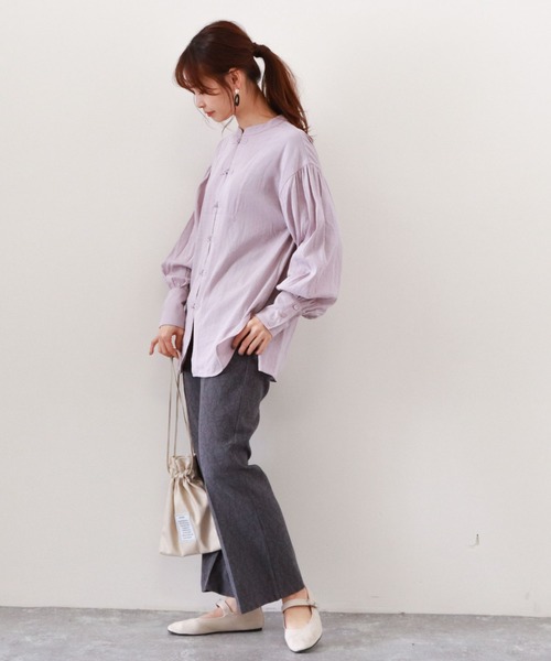 archives（アルシーヴ）の「チャイナ釦ブラウス（シャツ/ブラウス・レディース・グリーン/ラベンダー/オフホワイト/ブルー・MEDIUM）」の13枚目の写真