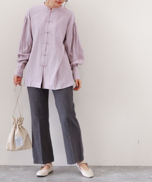 archives（アルシーヴ）の「チャイナ釦ブラウス（シャツ/ブラウス・レディース・グリーン/ラベンダー/オフホワイト/ブルー・MEDIUM）」の12枚目の写真