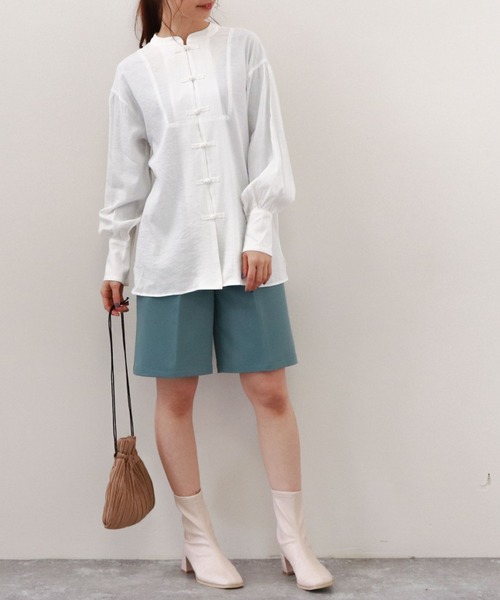 archives（アルシーヴ）の「チャイナ釦ブラウス（シャツ/ブラウス・レディース・グリーン/ラベンダー/オフホワイト/ブルー・MEDIUM）」の10枚目の写真