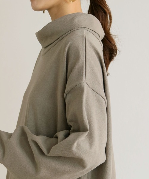 HER CLOSET(ハークローゼット)の「【HERCLOSET】スタンドカラーヘビーウェイトロングワンピース(ワンピース・レディース・ブラック/オフホワイト/ブルー/グレイッシュベージュ・M)」の17枚目の写真