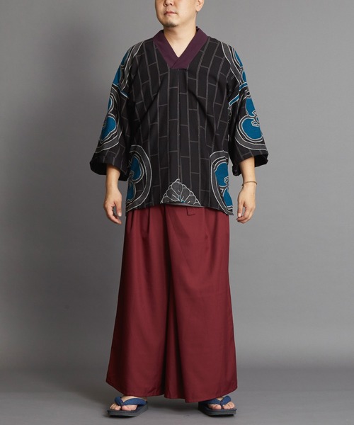 カヤ(カヤ)の「【カヤ】いなせ袴 メンズワイドパンツ(その他パンツ・メンズ・パープル/オリーブ/ワインレッド/スミクロ/ダークネイビー/ホワイト系その他/グレー・FREE)」の22枚目の写真