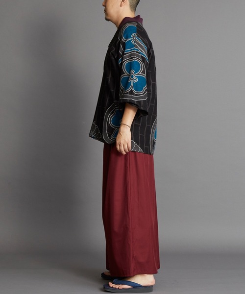 カヤ(カヤ)の「【カヤ】いなせ袴 メンズワイドパンツ(その他パンツ・メンズ・パープル/オリーブ/ワインレッド/スミクロ/ダークネイビー/ホワイト系その他/グレー・FREE)」の20枚目の写真