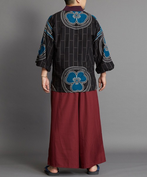 カヤ(カヤ)の「【カヤ】いなせ袴 メンズワイドパンツ(その他パンツ・メンズ・パープル/オリーブ/ワインレッド/スミクロ/ダークネイビー/ホワイト系その他/グレー・FREE)」の10枚目の写真