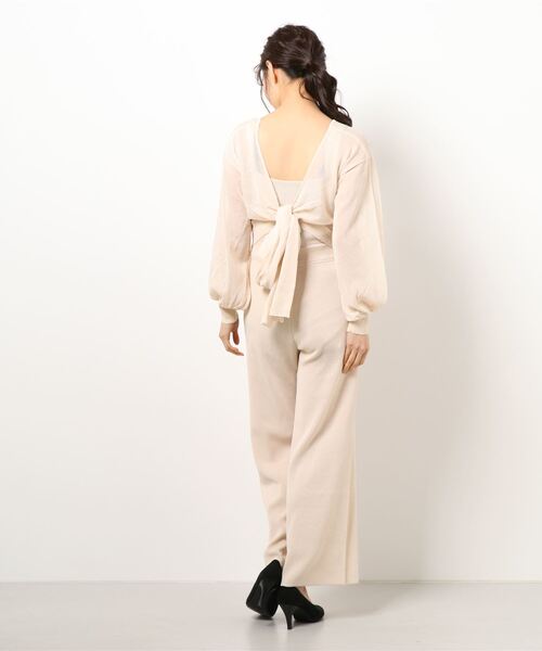 MIIA（ミーア）の「ニットオールインワン×透かしカーディガン（つなぎ/オールインワン・レディース・オフホワイト/ブラック/ピンク・FREE）」の13枚目の写真