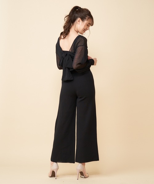 MIIA（ミーア）の「ニットオールインワン×透かしカーディガン（つなぎ/オールインワン・レディース・オフホワイト/ブラック/ピンク・FREE）」の15枚目の写真