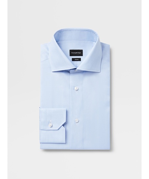 ZEGNA（ゼニア）の「ゼニア ライトブルー Trofeoコットンシャツ 