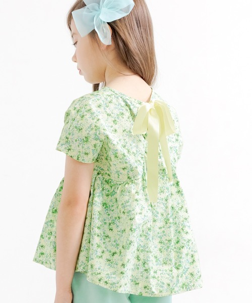 Bee des Bee（ビーデスビー）の「バックリボンフレアトップス（シャツ/ブラウス・キッズ・ライトブルー/ネイビー/ラベンダー/ローズ/ベージュ/ライトグレー/ブラック/ピンクベージュ/イエロー/ミント/カーキ/ホワイト/ライトイエロー/アイボリー/ライラック/ブラック系/チェリーピンク/アイボリー系2/アイボリー系1/ブルー系その他/ベージュ系その他/アイボリー系3/ブラック系その他/ホワイト系その他/パープル系その他・110cm/120cm/130cm/140cm/150cm/100cm）」の22枚目の写真