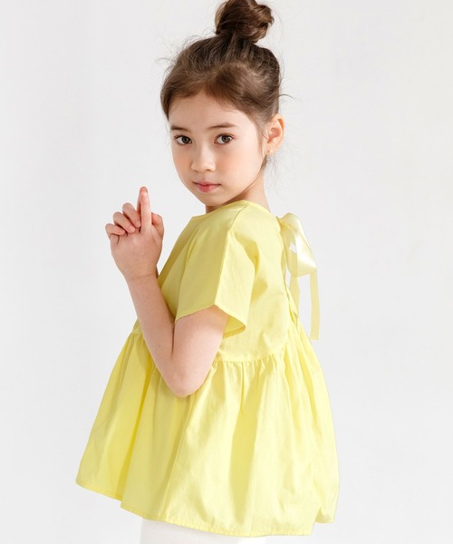 Bee des Bee（ビーデスビー）の「バックリボンフレアトップス（シャツ/ブラウス・キッズ・ライトブルー/ネイビー/ラベンダー/ローズ/ベージュ/ライトグレー/ブラック/ピンクベージュ/イエロー/ミント/カーキ/ホワイト/ライトイエロー/アイボリー/ライラック/ブラック系/チェリーピンク/アイボリー系2/アイボリー系1/ブルー系その他/ベージュ系その他/アイボリー系3/ブラック系その他/ホワイト系その他/パープル系その他・110cm/120cm/130cm/140cm/150cm/100cm）」の21枚目の写真