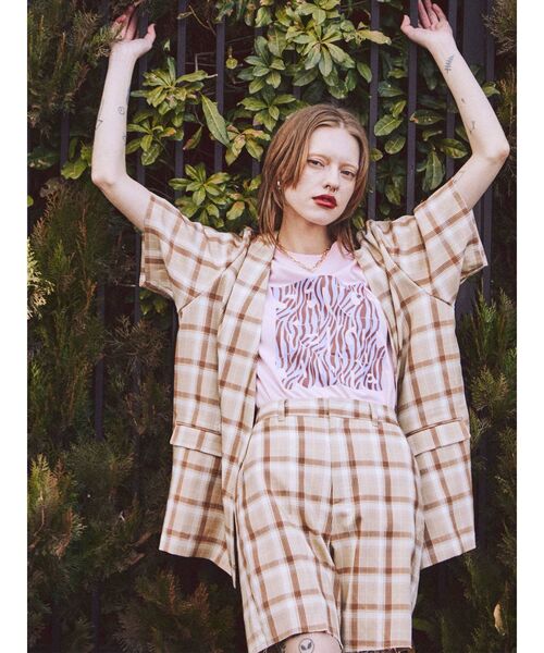 jouetie（ジュエティ）の「Hippieゼブラロゴ Tシャツ（Tシャツ/カットソー・レディース・アイボリー/ブラック/ピンク・MEDIUM）」の16枚目の写真