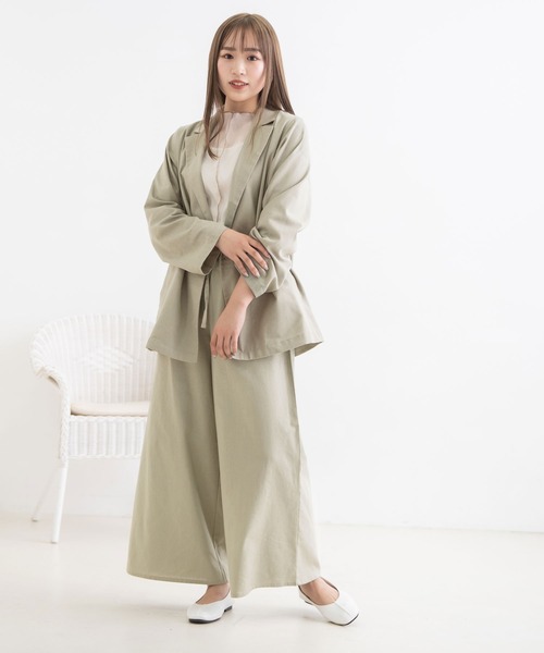 Newlyme(ニューリーミー)の「リネンリラックスパンツ(その他パンツ・レディース・オートミール/ライトグリーン/ブルー/パープル/モカ・MEDIUM)」の7枚目の写真