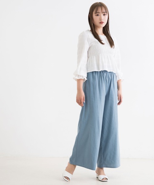 Newlyme(ニューリーミー)の「リネンリラックスパンツ(その他パンツ・レディース・オートミール/ライトグリーン/ブルー/パープル/モカ・MEDIUM)」の14枚目の写真