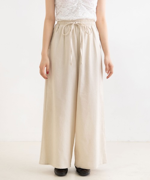 Newlyme(ニューリーミー)の「リネンリラックスパンツ(その他パンツ・レディース・オートミール/ライトグリーン/ブルー/パープル/モカ・MEDIUM)」の17枚目の写真