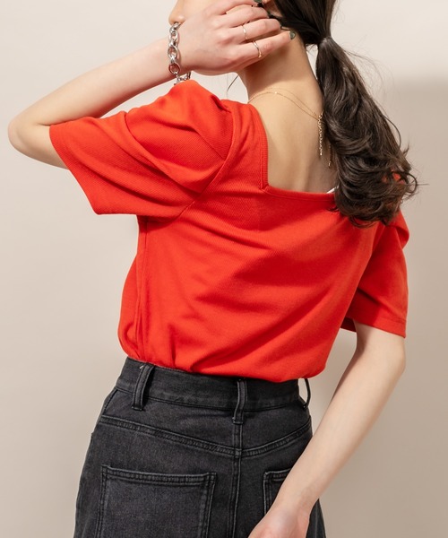 mline（エムライン）の「[mline] WEB限定 パワショルカットソー（Tシャツ/カットソー・レディース・ブラック/ベージュ/ブラウン/イエロー/オレンジ/ブラック系その他・FREE）」の6枚目の写真