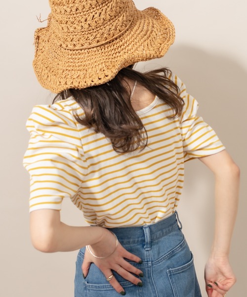 mline（エムライン）の「[mline] WEB限定 パワショルカットソー（Tシャツ/カットソー・レディース・ブラック/ベージュ/ブラウン/イエロー/オレンジ/ブラック系その他・FREE）」の7枚目の写真