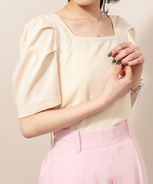 mline（エムライン）の「[mline] WEB限定 パワショルカットソー（Tシャツ/カットソー・レディース・ブラック/ベージュ/ブラウン/イエロー/オレンジ/ブラック系その他・FREE）」の13枚目の写真