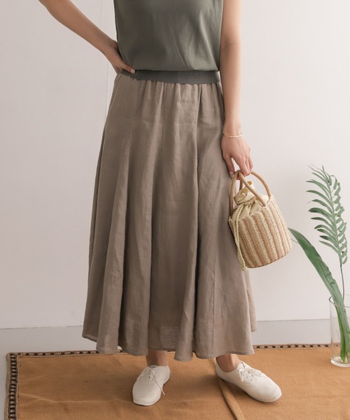URBAN RESEARCH DOORS（アーバンリサーチドアーズ）の「リネン切替フレアスカート（スカート・レディース・イエロー/カーキ/ブルー・ONE）」の15枚目の写真