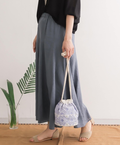 URBAN RESEARCH DOORS（アーバンリサーチドアーズ）の「リネン切替フレアスカート（スカート・レディース・イエロー/カーキ/ブルー・ONE）」の11枚目の写真