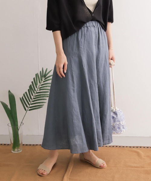 URBAN RESEARCH DOORS（アーバンリサーチドアーズ）の「リネン切替フレアスカート（スカート・レディース・イエロー/カーキ/ブルー・ONE）」の21枚目の写真