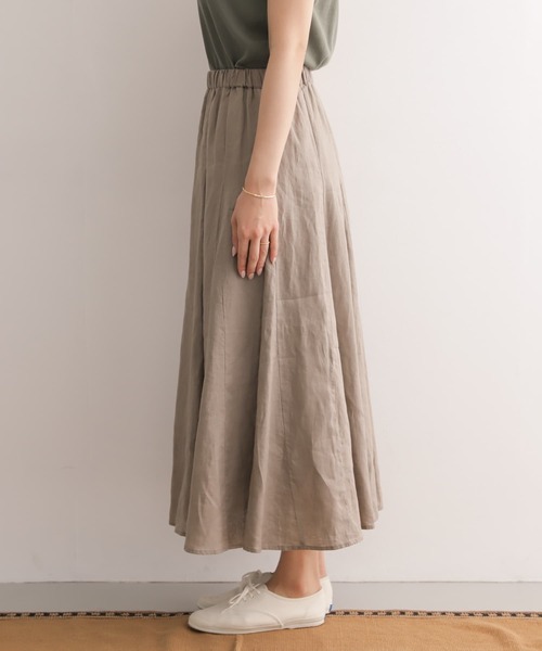 URBAN RESEARCH DOORS（アーバンリサーチドアーズ）の「リネン切替フレアスカート（スカート・レディース・イエロー/カーキ/ブルー・ONE）」の12枚目の写真