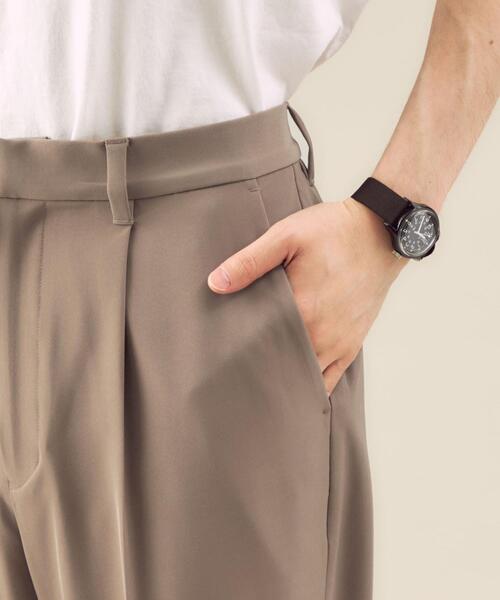 green label relaxing（グリーンレーベルリラクシング）の「OLT【 WEB限定 】[ GLR/ -or ] ストレート 1タック ツイル パンツ セットアップ可能（その他パンツ・メンズ・ライトブルー/ダークグレー/ベージュ・L/M）」の11枚目の写真