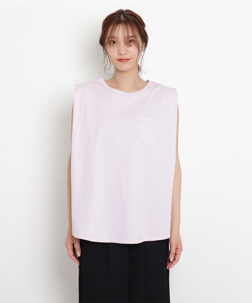 Lee(リー)の「Lee(R) フレンチスリーブTシャツ(Tシャツ/カットソー・レディース・アイボリー/グレー系その他/パープル・02/03)」の4枚目の写真