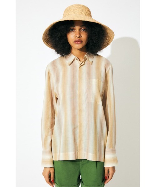 MOUSSY（マウジー）の「SHEER STRIPE シャツ（シャツ/ブラウス・レディース・ブラウン系その他/アイボリー/イエロー系その他・FREE）」の4枚目の写真