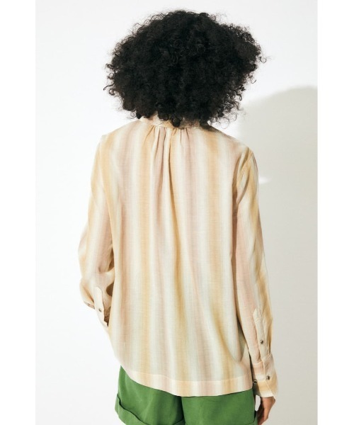 MOUSSY（マウジー）の「SHEER STRIPE シャツ（シャツ/ブラウス・レディース・ブラウン系その他/アイボリー/イエロー系その他・FREE）」の5枚目の写真