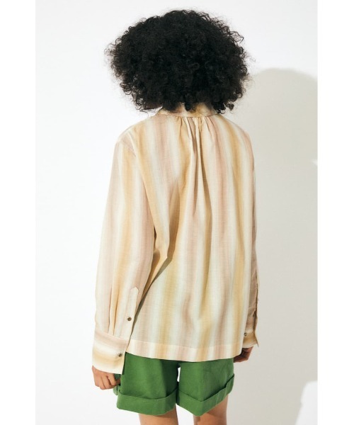 MOUSSY（マウジー）の「SHEER STRIPE シャツ（シャツ/ブラウス・レディース・ブラウン系その他/アイボリー/イエロー系その他・FREE）」の6枚目の写真